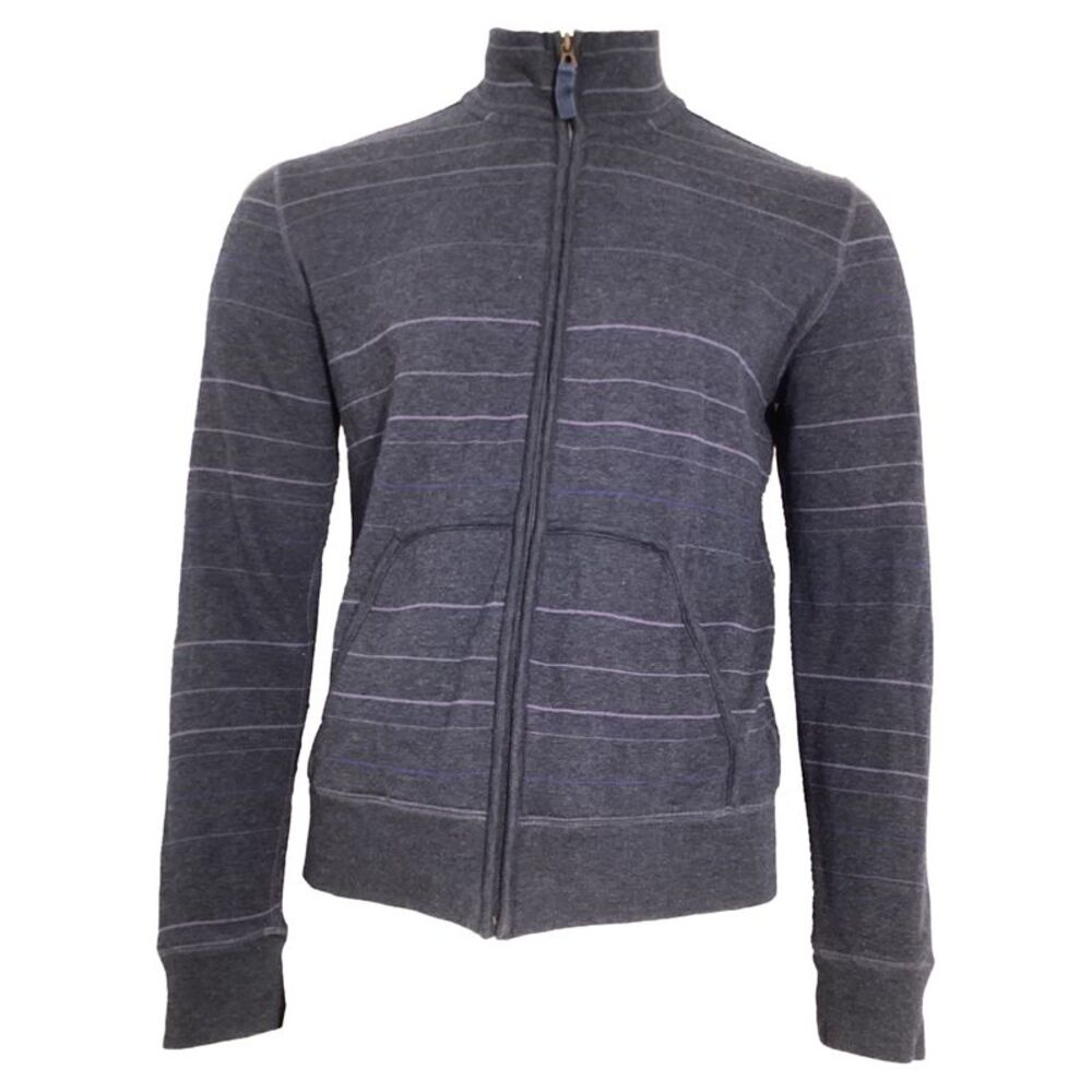 Boss by Hugo Boss Striped Zipped Sweater in Navy Blue Cotton